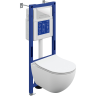 Комплект CERSANIT BRASKO SMART DPL EO slim инсталляция AQUA 40 SMART M кнопка ESTETICA пластик белый LP 69334