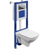 Комплект CERSANIT CARINA XL DPL EO slim инсталляция AQUA 40 SMART M кнопка CORNER пластик пластик хром 69310